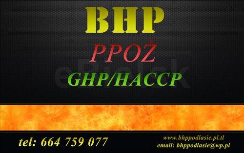 Usługi BHP, PPOŻ, HACCP, GHP