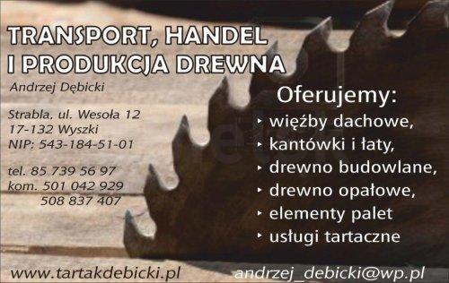 TRANSPORT HANDEL I PRODUKCJA DREWNA, ANDRZEJ DĘBICKI, WESOŁ 12, Bielsk Podlaski (tel. 85 85 739 56 97)