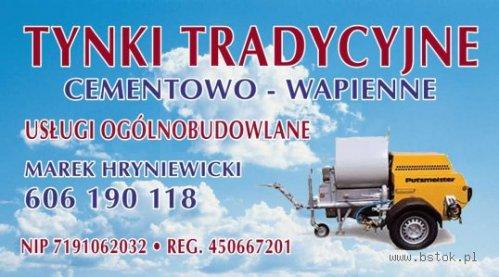 Tynki Tradycyjne cementowo-wapienne z agregatu Bielsk Podlaski/Białystok/Hajnówka/Łapy