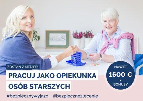 Niemcy, opieka nas Seniorką 1700 EURO za zlecenie