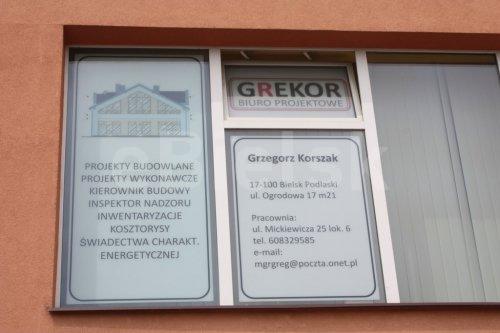 Biuro Projektowe GREKOR, Grzegorz Korszak, Mickiewicza 25, Bielsk Podlaski (tel. 608 329 585)