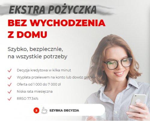 Extra pożyczka do 7000 na raty do 4 m-cy - dla zadłużonych