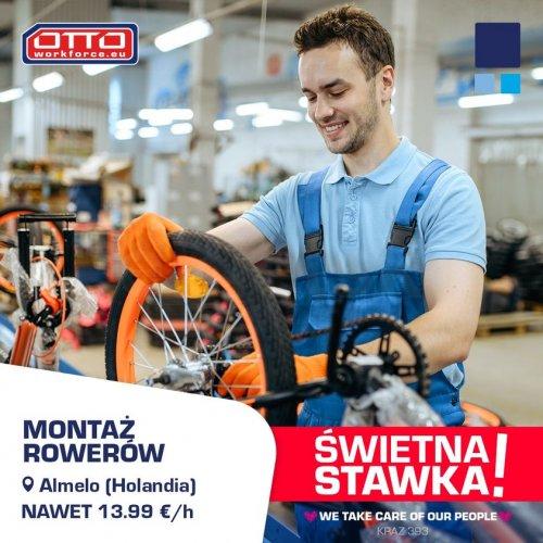 Montaż nowoczesnych rowerów. Nawet 13.99 EUR/h NL